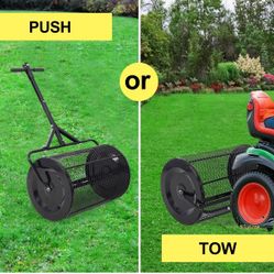 2 in 1 ATV 36'' Compost Spreader Lawn and Garden Care Manure Planting Seeding