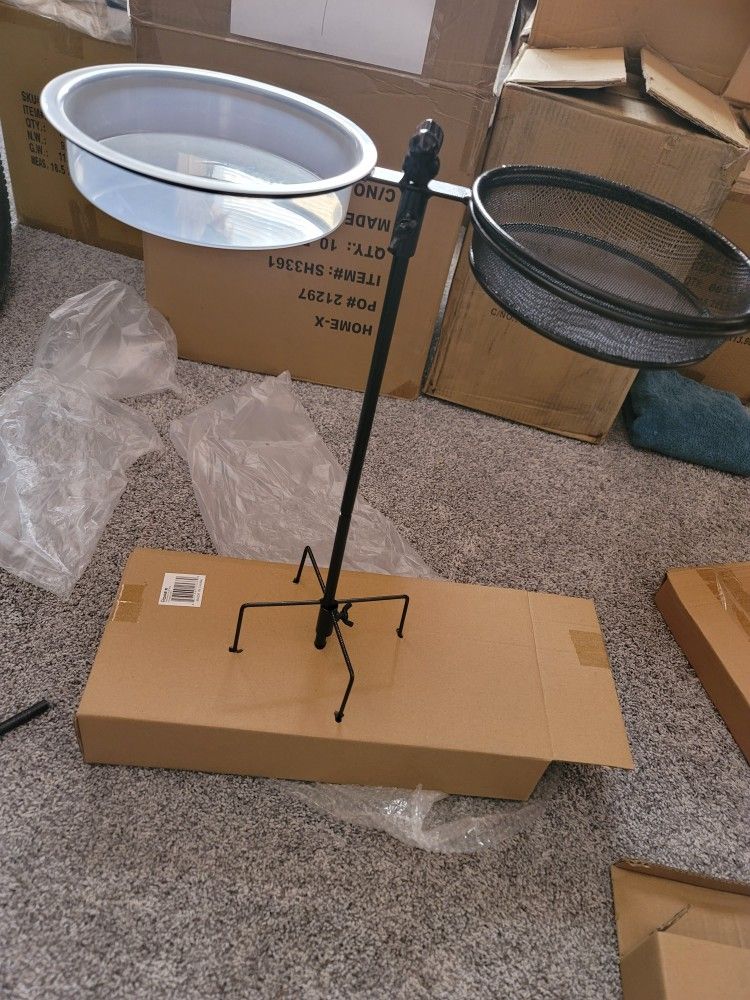 Bird Feeders Platform Bird Feeder Deck Mount Bird Bath Spa for Dual Use Deck Flower Stand Flower Pot