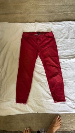 Red low rise pants