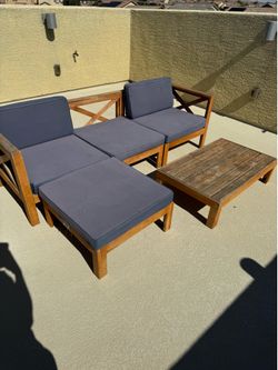 Solid Wood Patio Conversation Set