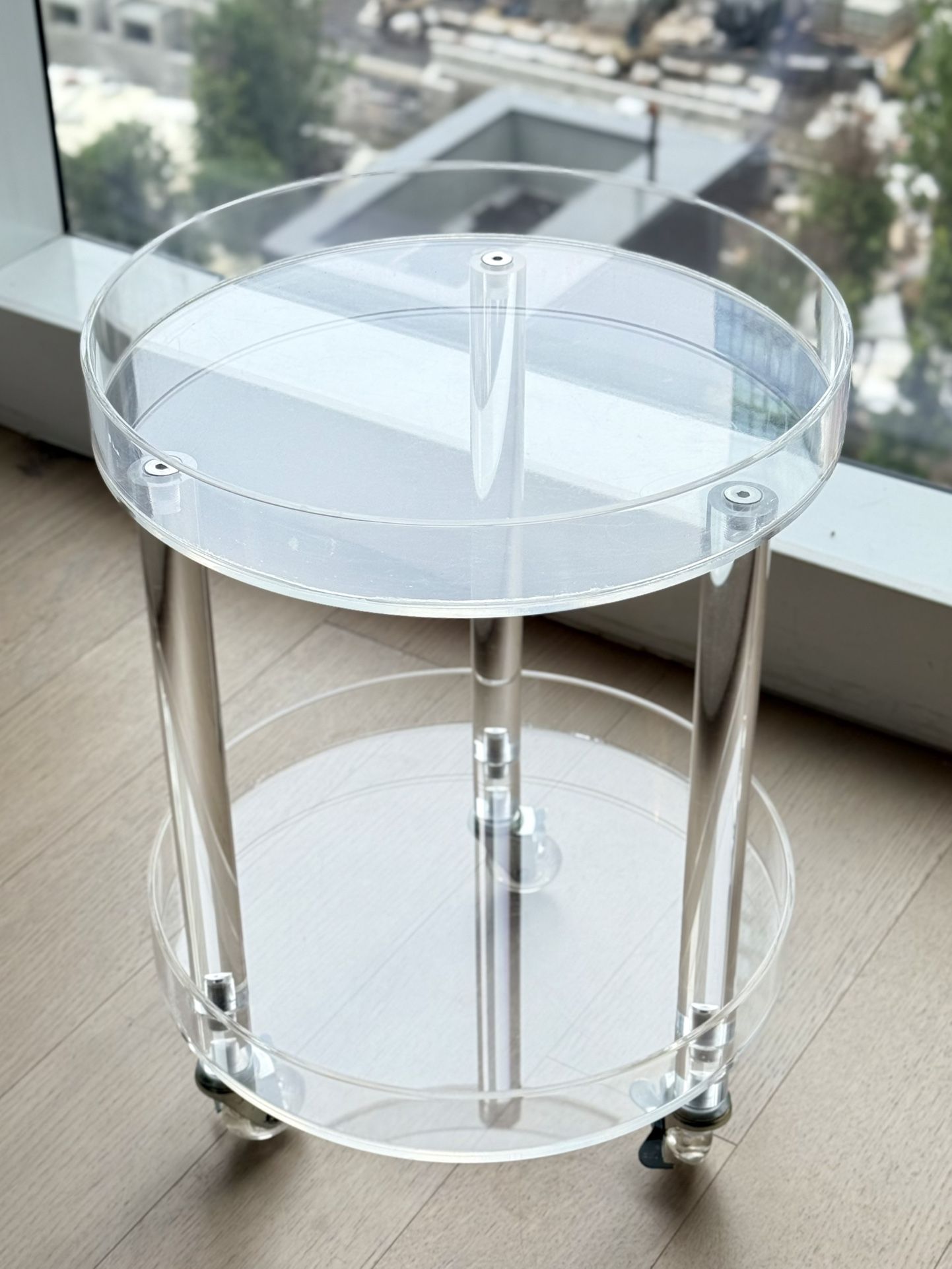 2 Tier Acrylic Clear Round Tray