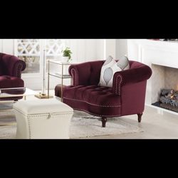 Jennifer Taylor Home La Rosa Tufted Accent Chair, Burgundy
