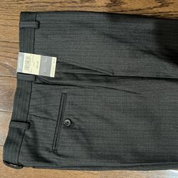 New!  Kenneth Cole, Men’s Dress Pants Stripe 32x30 Charcoal Gray