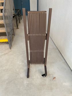 Expandable Driveway Gate for Outdoor Fence, Portable Barricade Gate with Casters