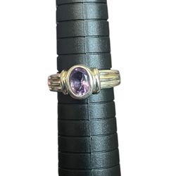 Vintage Amethyst Sterling Silver Ring Size 8