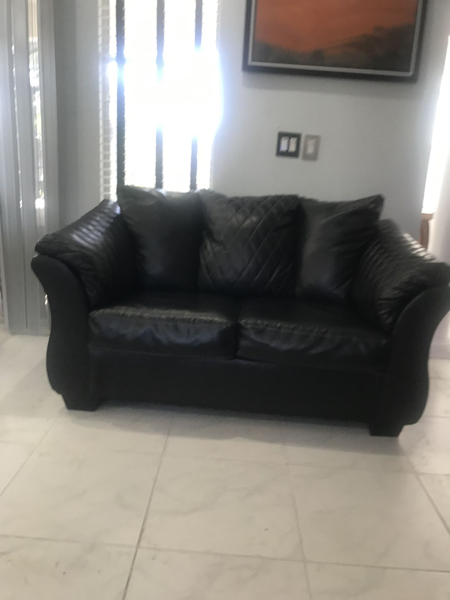 luxurious gently used black leather