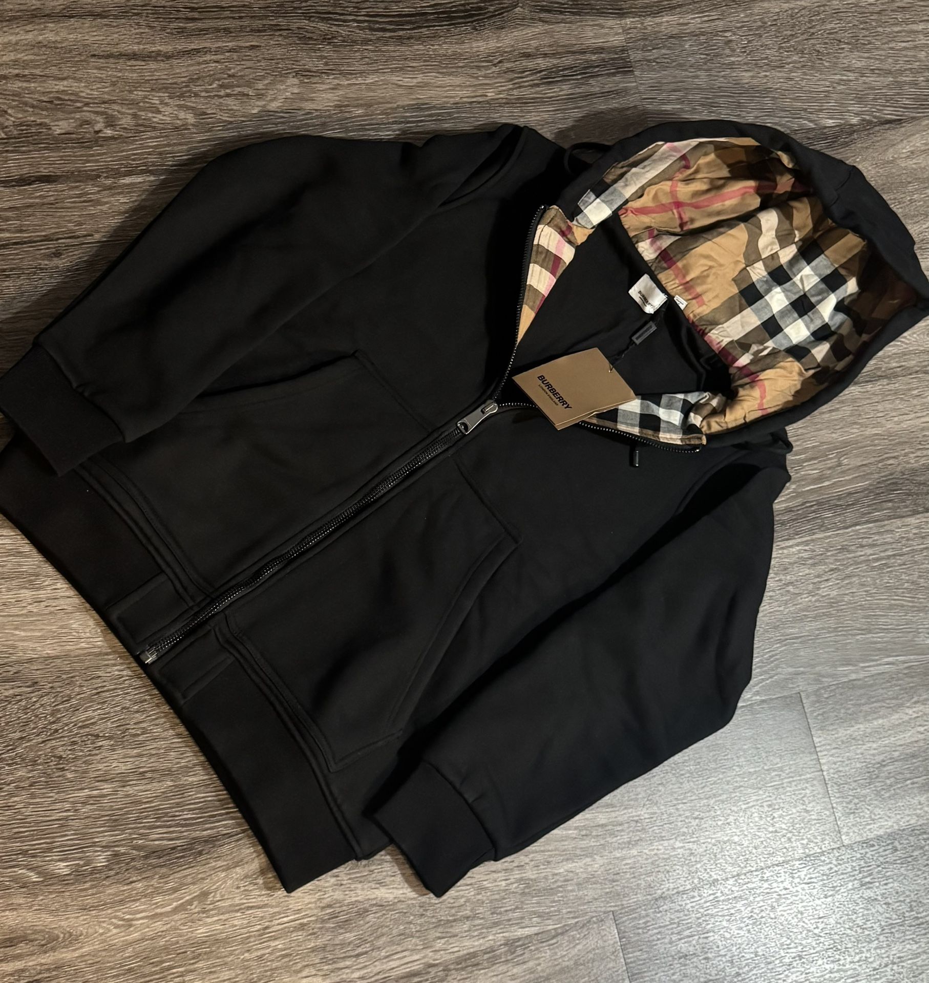 Black Burberry Hoodie Size Large