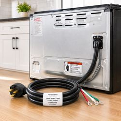 Frigidaire Smart Choice 3-Wire Range Cord - 4 Ft, 50 Amp, Heavy-Duty Copper, Genuine OEM (5304512985)