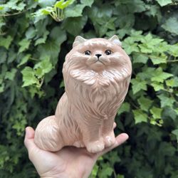 Vintage glazed ceramic Persian cat