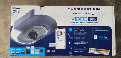Chamberlain B4655T Secure View Smart Garage Door Opener w/ Camera & Battery Backup