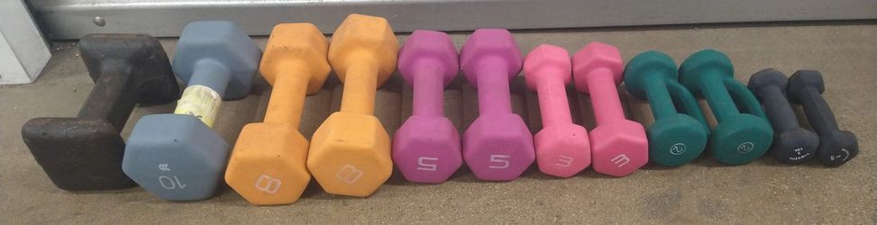 NEOPRENE COMPLETE WEIGHT SET 10LB, 8, 5, 3, 2, 1