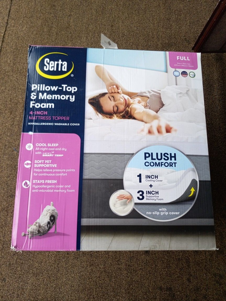 Pillow Top And Memory Foam Brand New $135