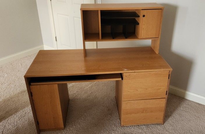 Desk with storage  and shelving 