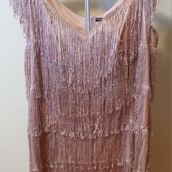 Pink Fringe Dress, 3XL (0260)