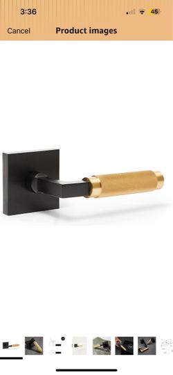 Explore Hardware Geneva Solid Brass Passage Door Lever – Matte Black & Satin Gold for Hallway or Closet Doors