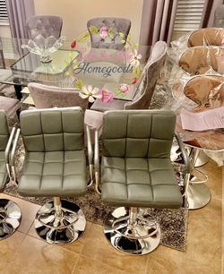 Modern Brand Gray Adjustable Swivel Bar Stools (In Box) – $49 Each