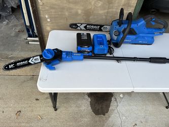 Kobalt 40V 14" Chainsaw + 10" Pole Saw Kit + 2 Batteries + Charger