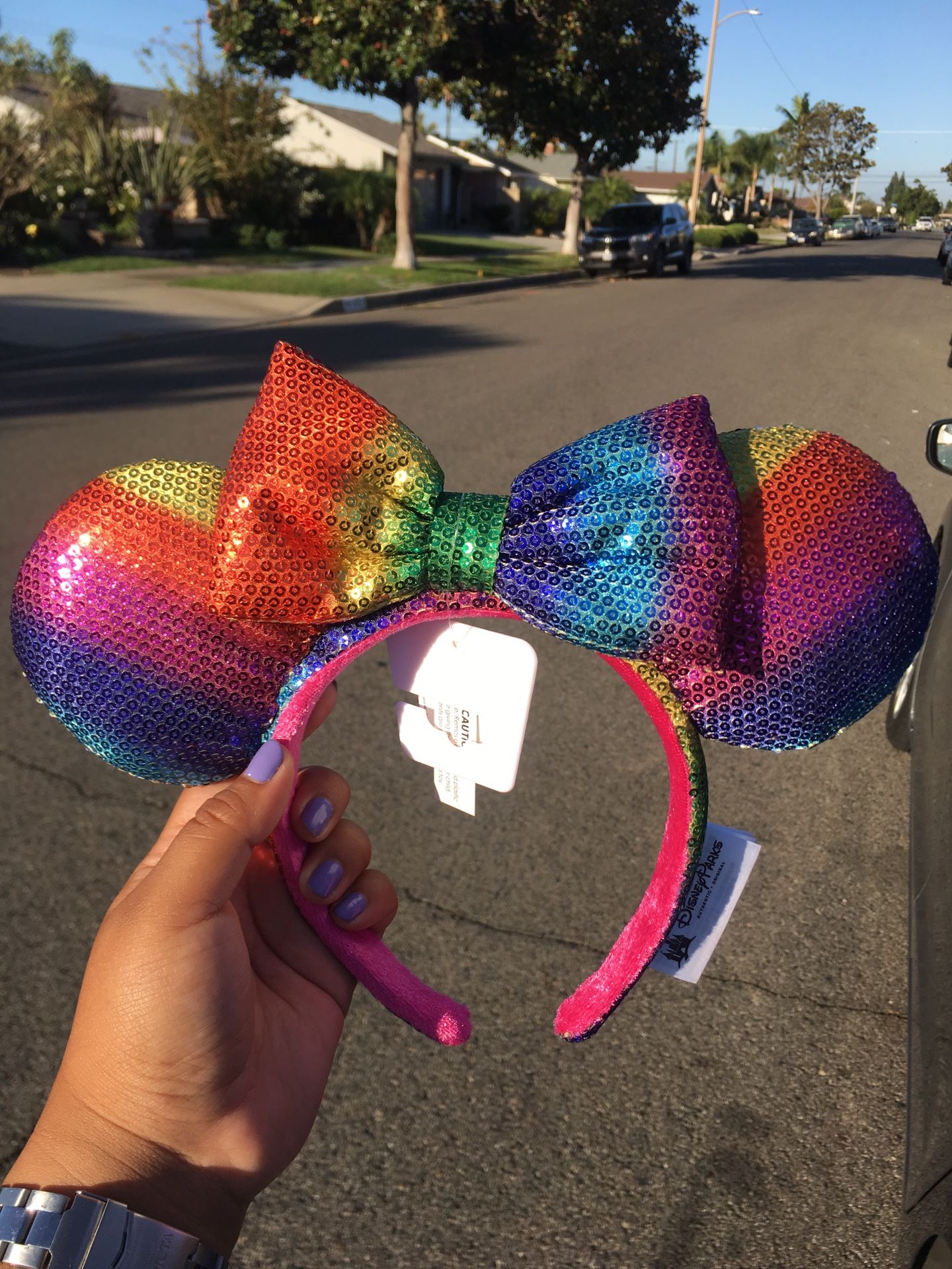 BRAND NEW AUTHENTIC MINNIE MOUSE DISNEY EARS RAINBOW