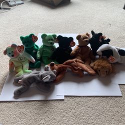 Lot Of 10 Beanie Babies - 5 Bears Included