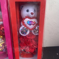 Valentines Teddy Bare With Roses 🌹 💞🧸