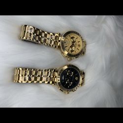 Versace Alon Chrono Chronograph Watch  Black & Gold Face $300