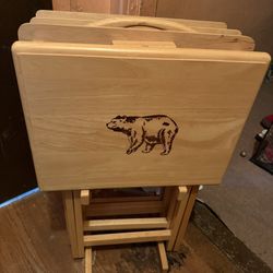 Bear and Moose Tray Table Set