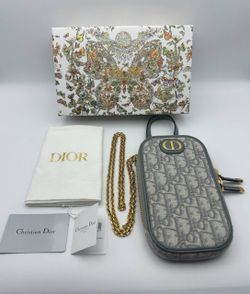 Christian Dior 30 Montaigne Call'in Phone Holder Oblique Jacquard Bucket Bag 2023 full set like new