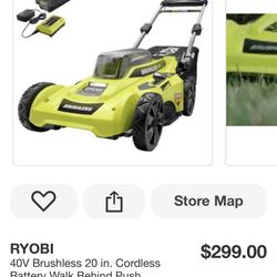RYOBI 40V Brushless 20 in. Cordless Battery Walk Behind Push Lawn Mower with 6.0 Ah Battery and Charger