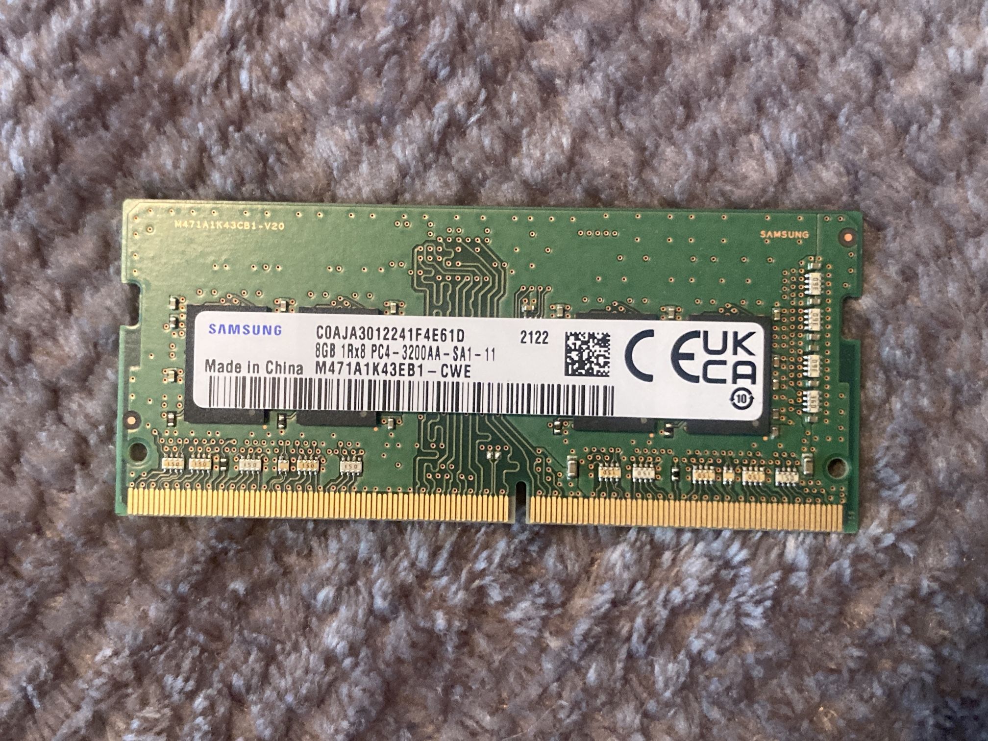 Samsung CL22 8GB Ram Stick DDR4 3200MHZ