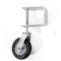 UNIVERSAL 8" SPRING-LOADED GATE WHEEL CASTER FLAT-FREE TIRE SWIVEL WHEEL MOUNT