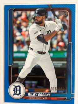 Riley Greene Topps Blue Parallel 016/150 Detroit Tigers