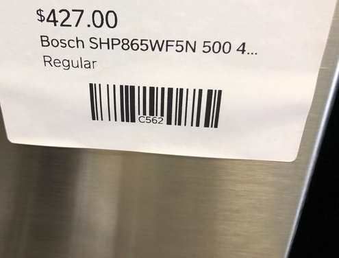 Bosch Dishwasher (Model:SHP865WF5N) 9D Y