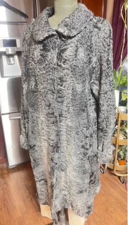 Gray Persian Lamb Fur Coat Size L
