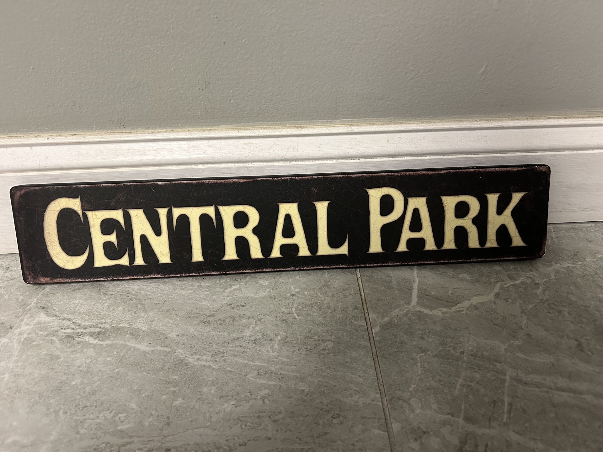 Central Park Wood Sign