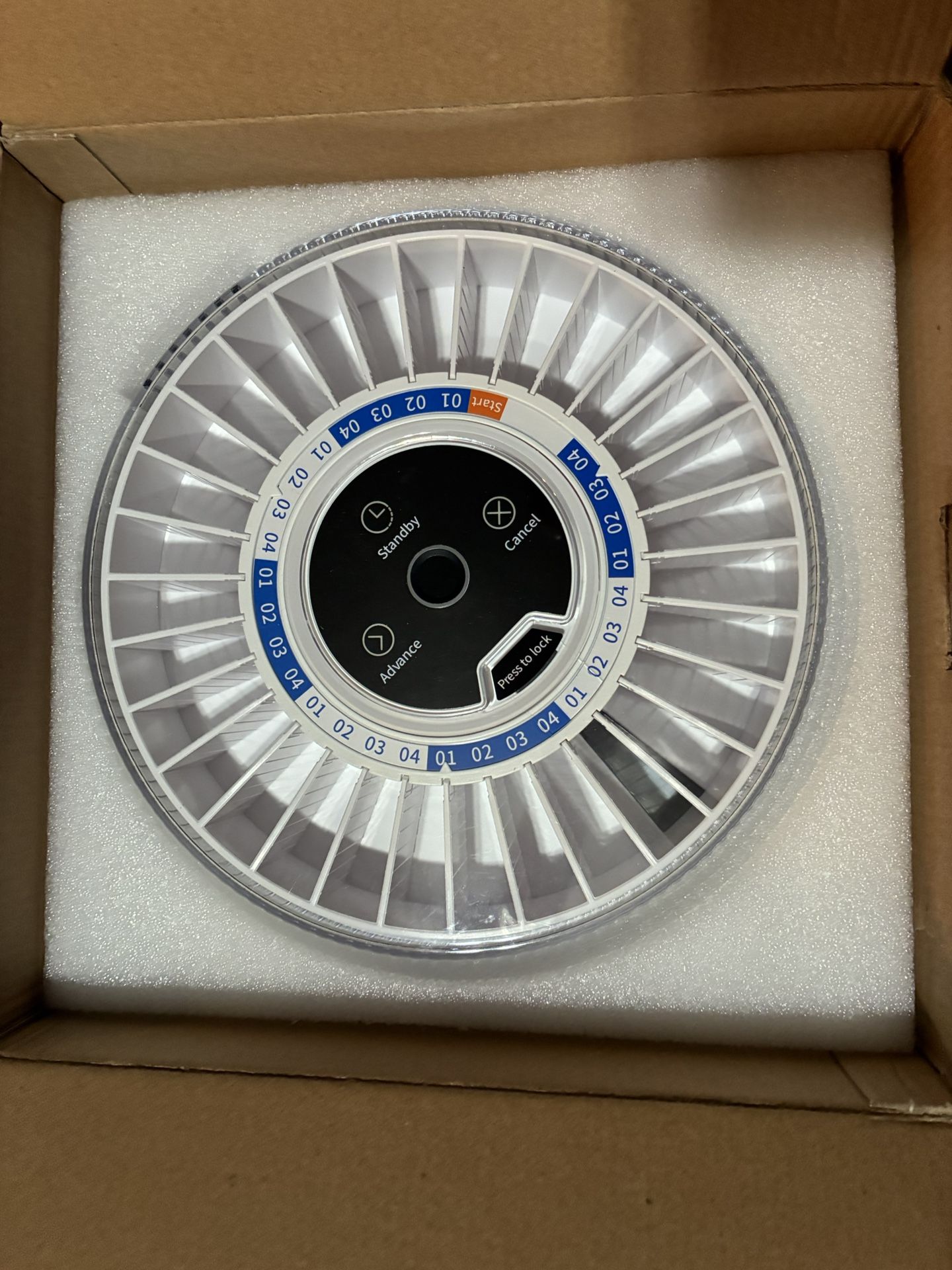  Zoksi Premium 31-Slot Automatic Pill Dispenser with Fingerprint & Key Lock