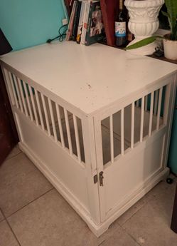 White Wood Dog Crate/ Pet Crate