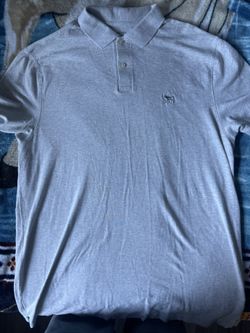 Abercrombie & Fitch Men's Polo Shirt Size XXL Tall Grey Short Sleeve
