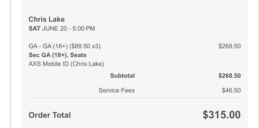 Chris Lake Tickets Saturday $100 each