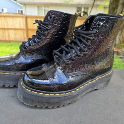 Doc martens Leopard Patent Leather Platform Boots