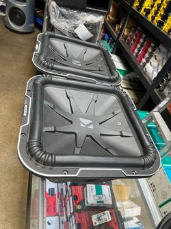 Kicker square 15 inch q class  solobaric 2 ohm.   Dual coil one pair