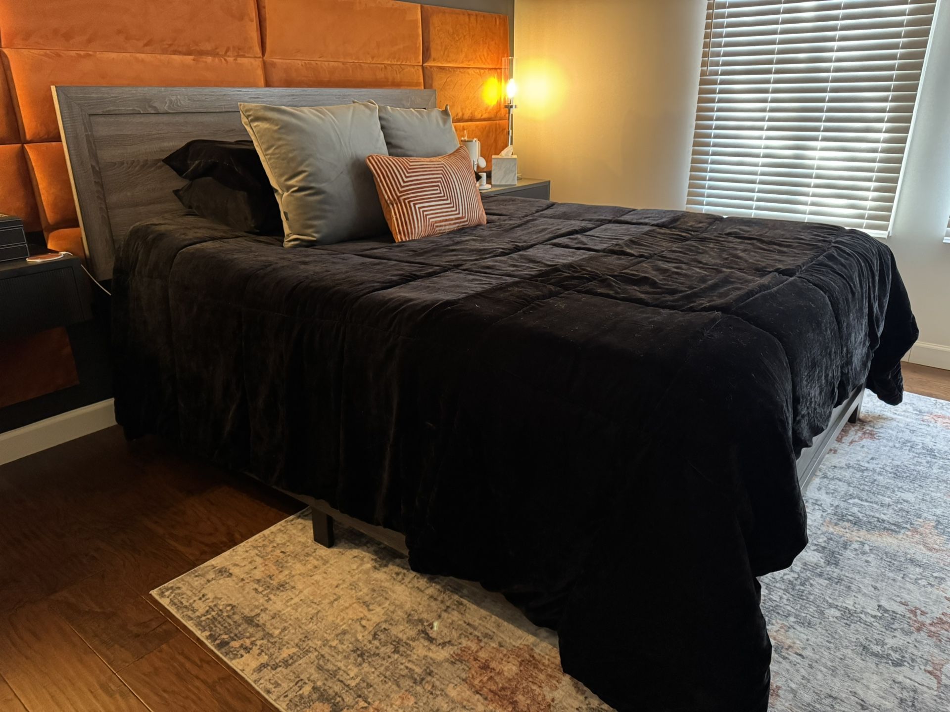 California King Bed Frame + Box Spring – $350 Firm