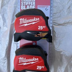 Milwaukee Tape Measure 25 Ft. Long 2 PCs With Magnetic 🧲