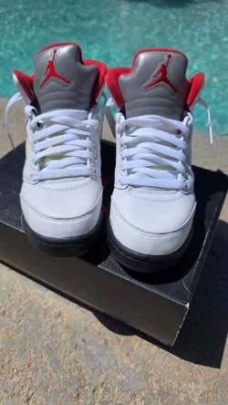 Air Jordan 5 Retro white red 4Y