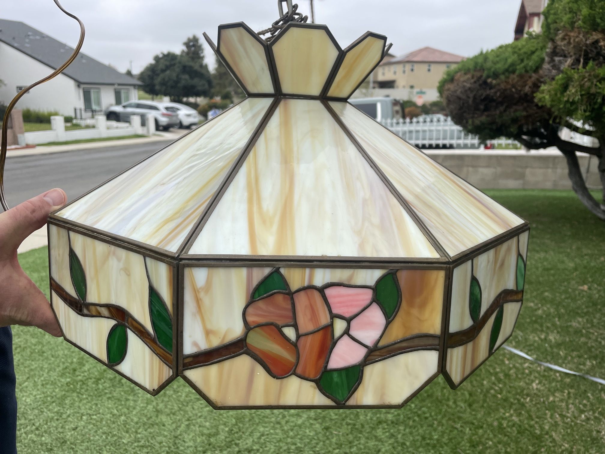 Antique  Stained Glass Lamp