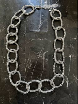 Necklace Large Textured Oval Links Bold Chain