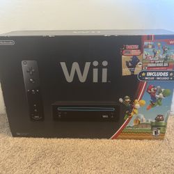 Nintendo Wii Black Holiday Bundle with Super Mario Bros. -  New Open Box