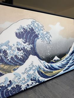 The Great wave framed canvas