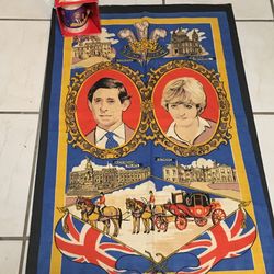 Diana & Charles Tea Towel & Harry & Meghan Commerative mug