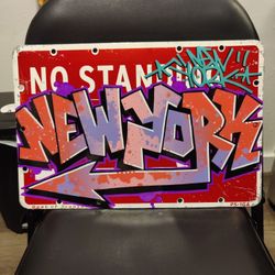 Graffiti Art Piece ( Done on a ORIGINAL N.Y.C DEPT of Transit Parking Sign )