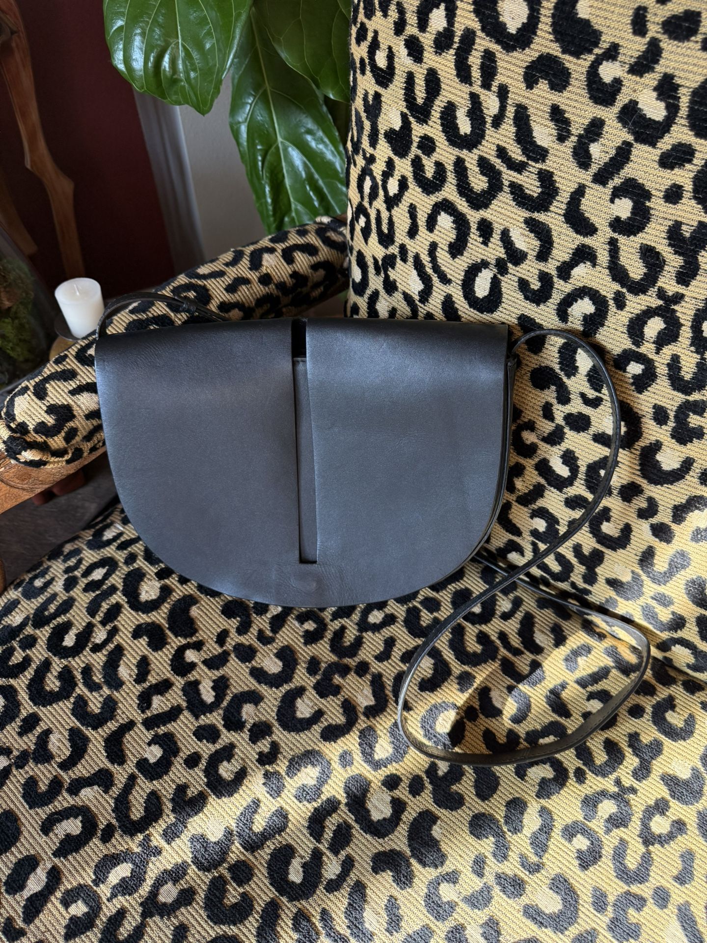 KiiN Modern Black Leather Purse by John Lewis